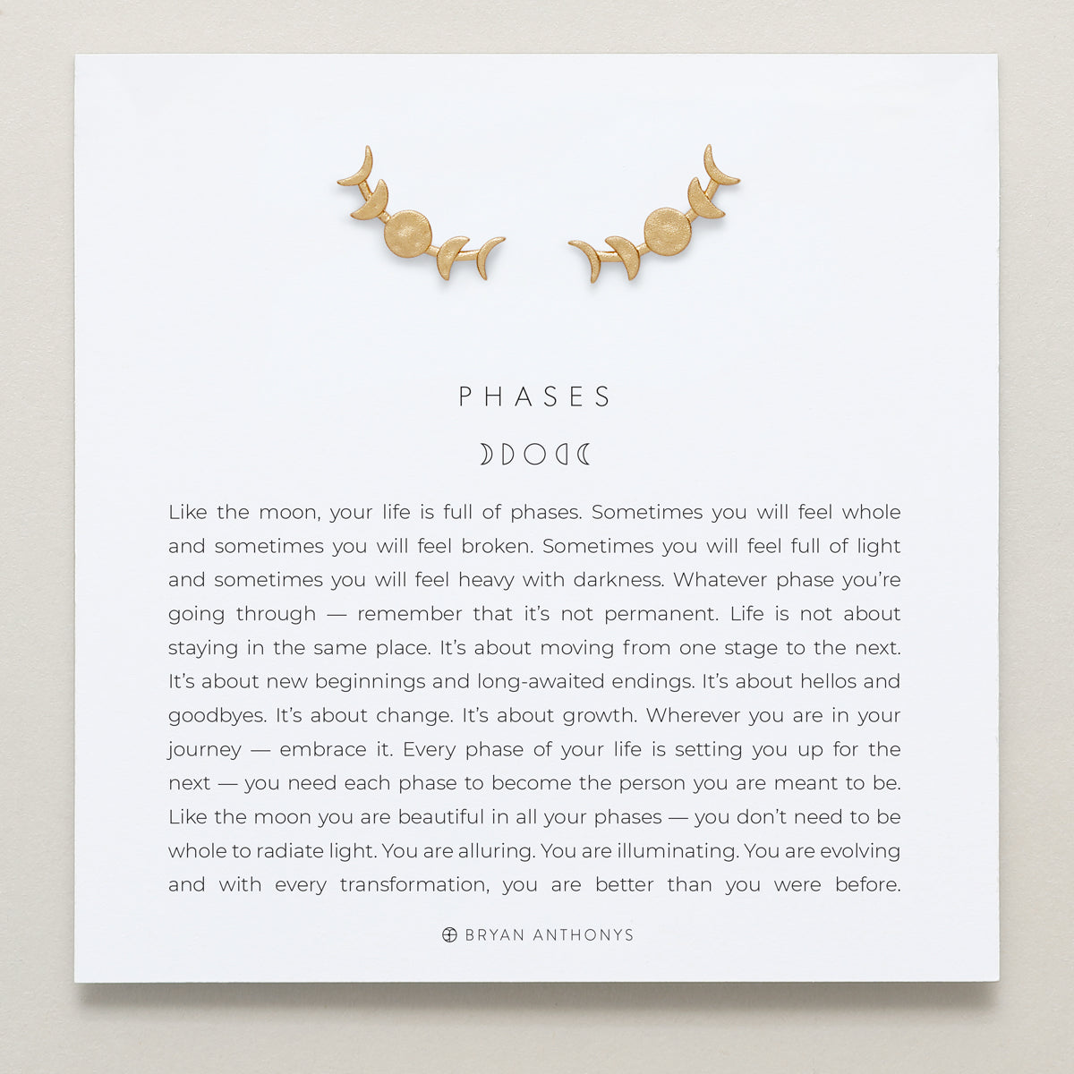 Phases Earring Climbers on card