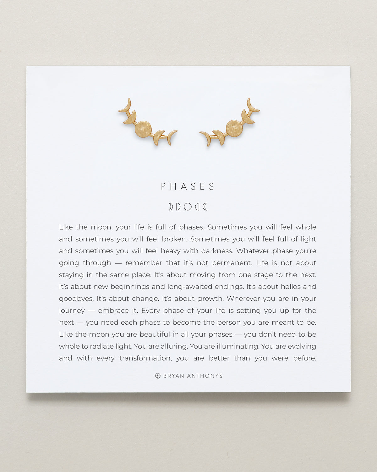 Phases Earring Climbers on card
