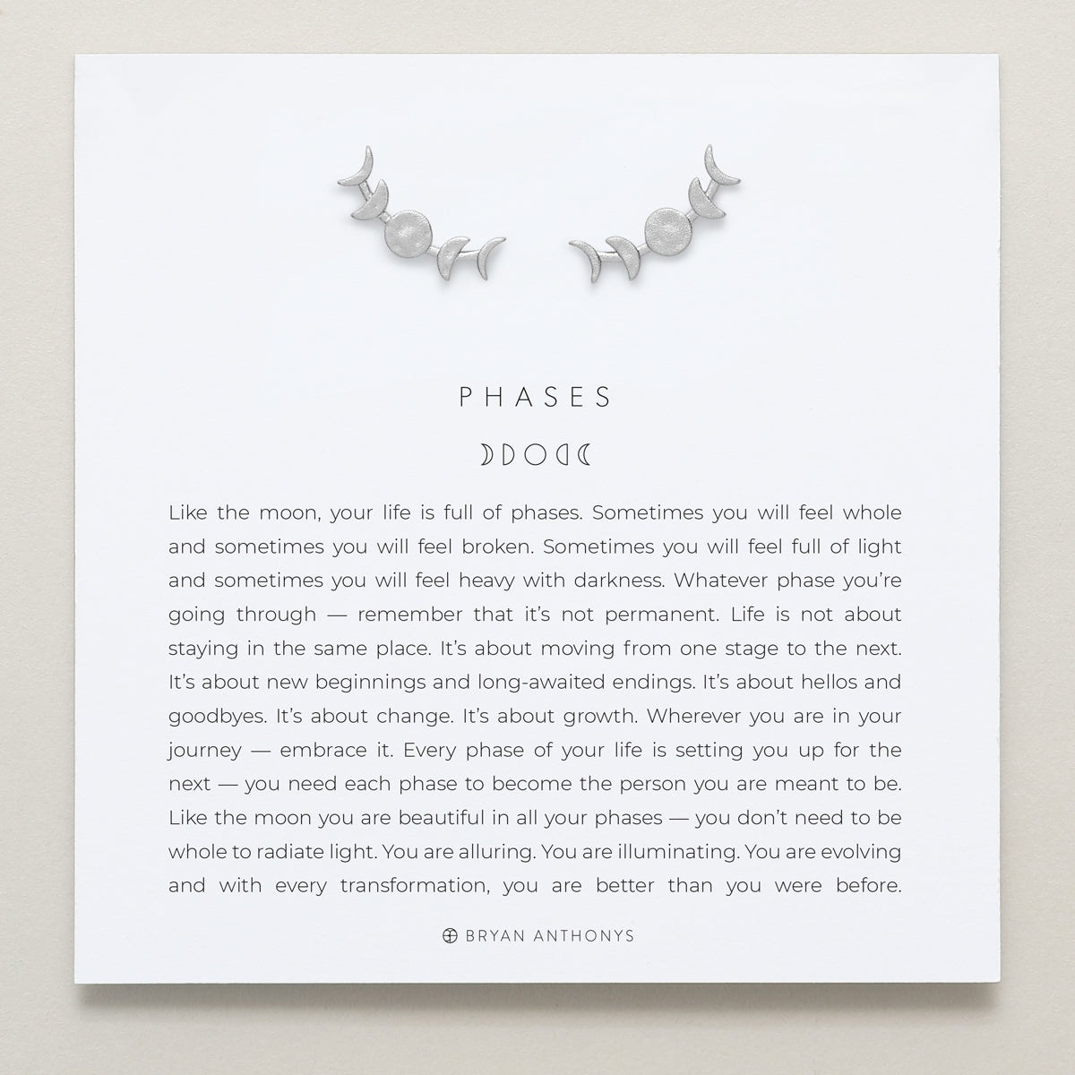 Phases Earring Climbers in silver finish