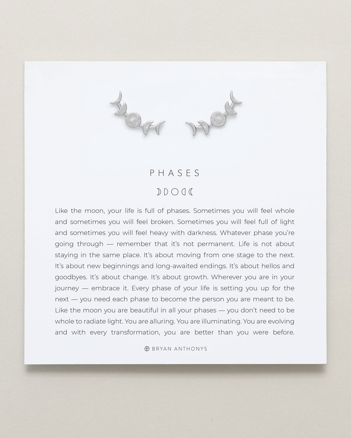 Phases Earring Climbers in silver finish