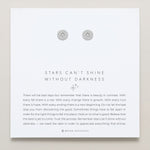 Stars Can't Shine Without Darkness Earrings in silver finish