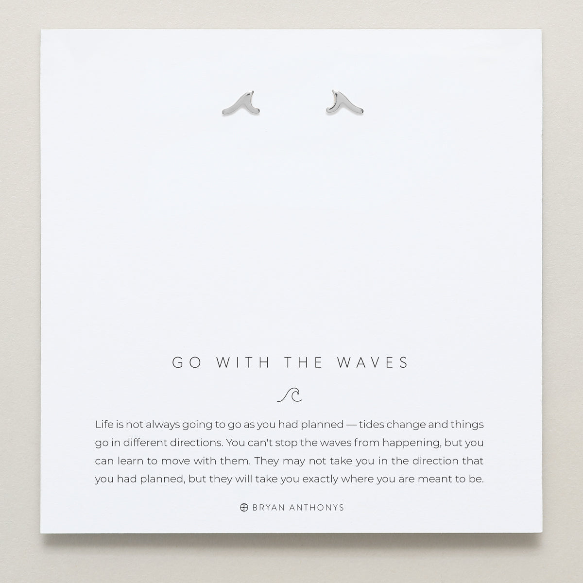 Bryan Anthonys Go With The Waves Silver Earrings On Card