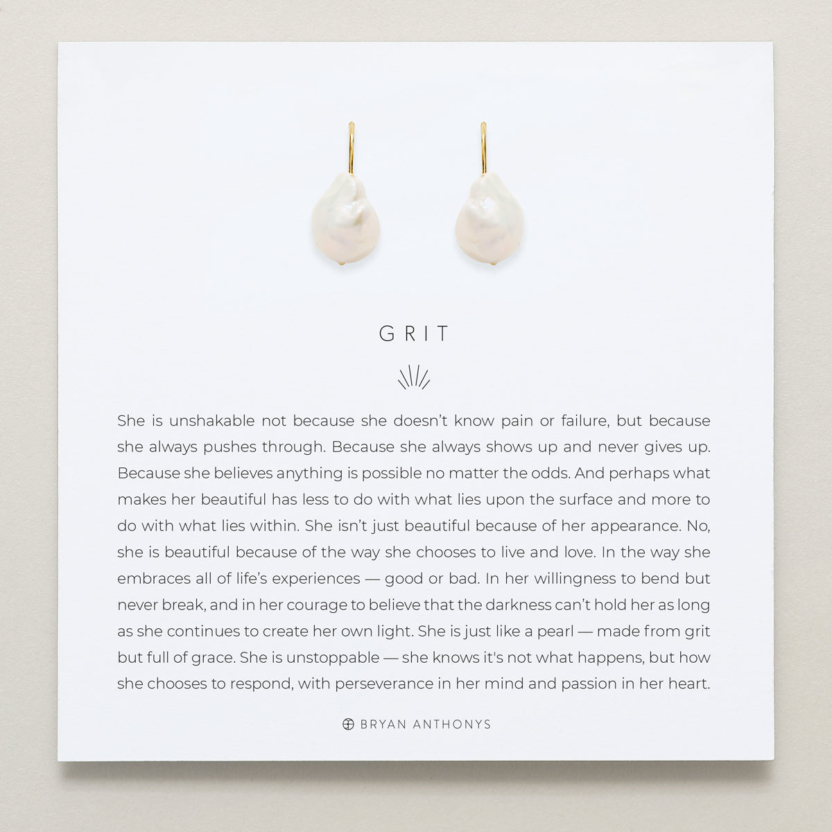 Bryan Anthonys Grit Gold Drop Earrings On Card