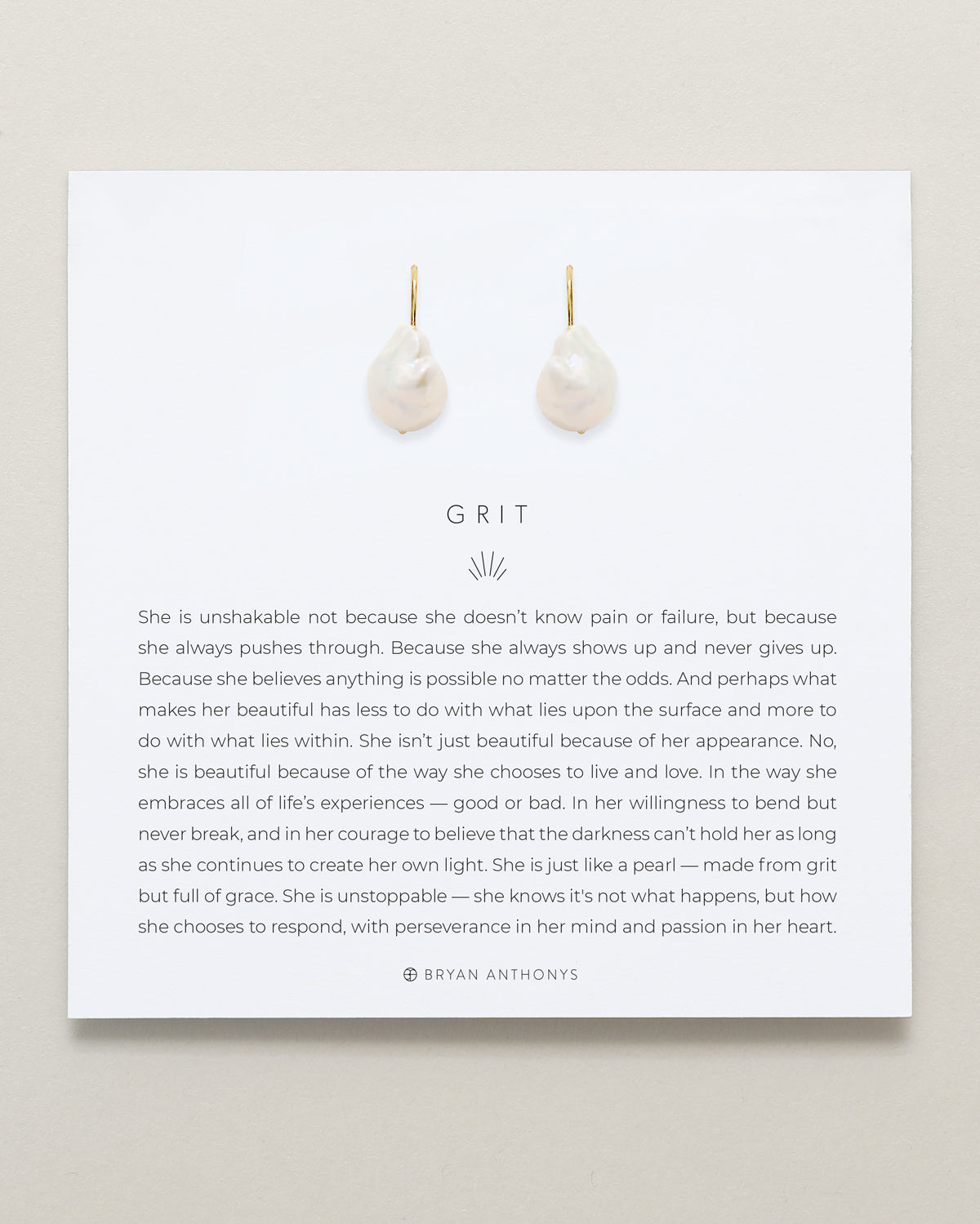 Bryan Anthonys Grit Gold Drop Earrings On Card