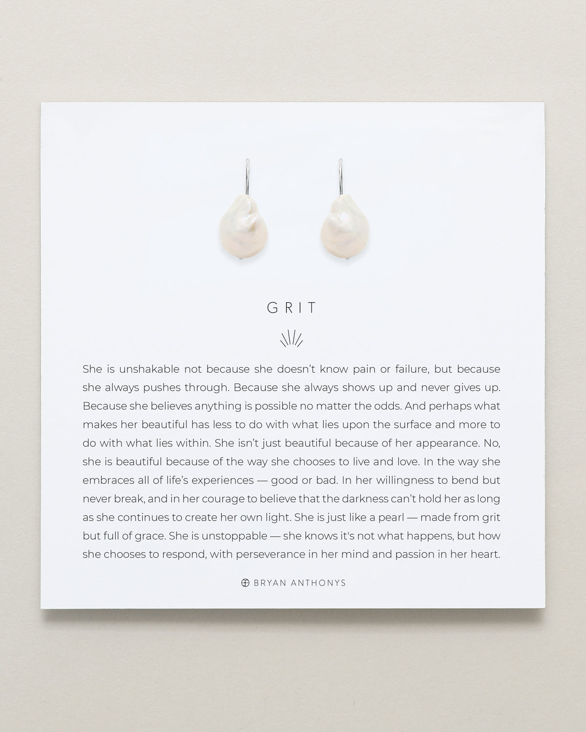 Bryan Anthonys Grit Silver Drop Earrings On Card