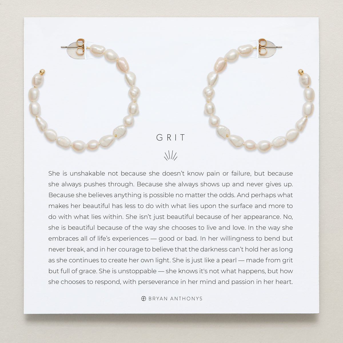  Bryan Anthonys Grit Seed Pearl Gold Maxi Hoop Earrings On Card