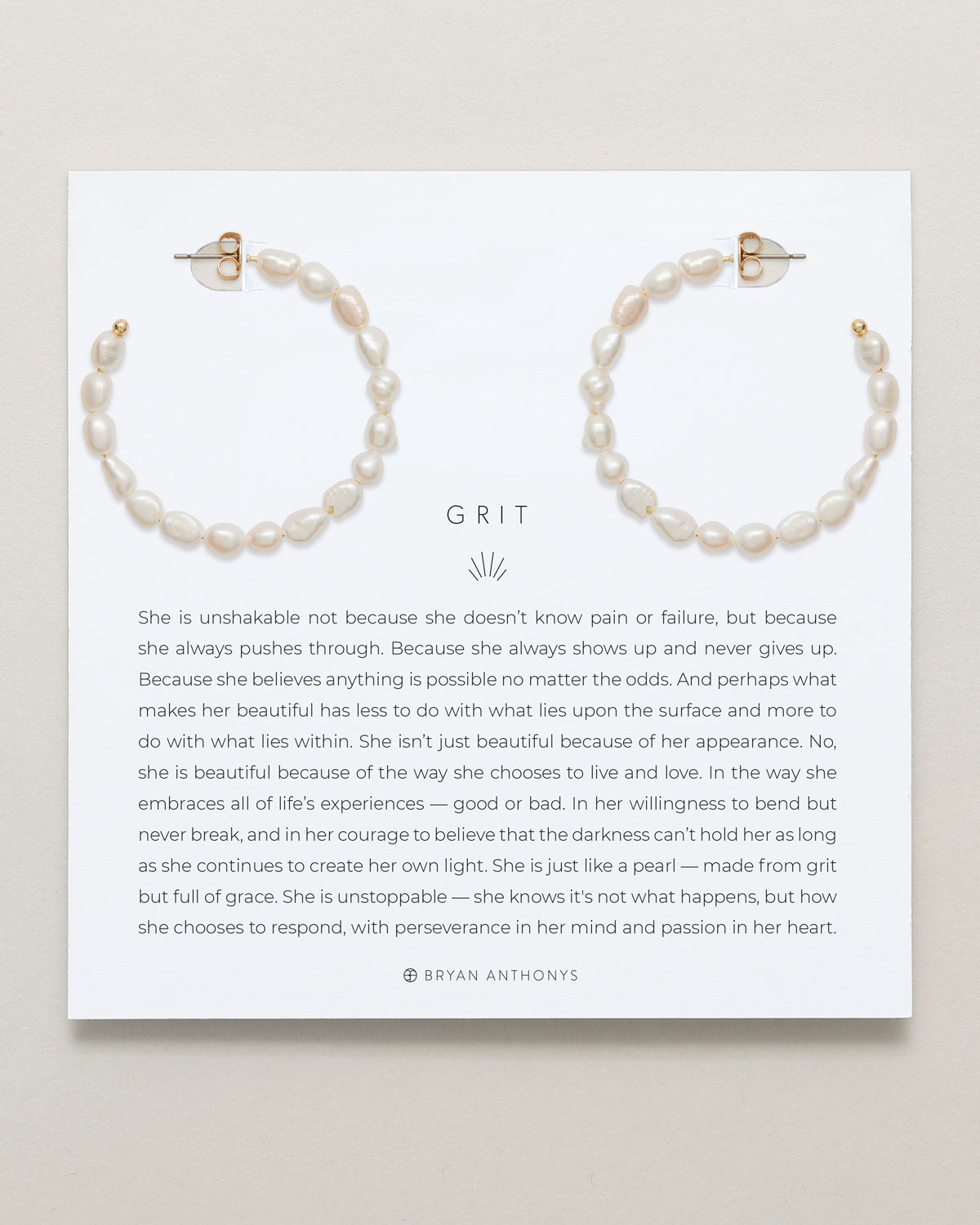  Bryan Anthonys Grit Seed Pearl Gold Maxi Hoop Earrings On Card