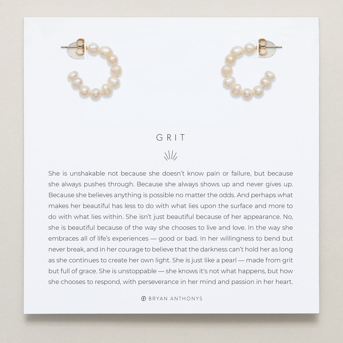  Bryan Anthonys Grit Seed Pearl Gold Mini Hoop Earrings On Card