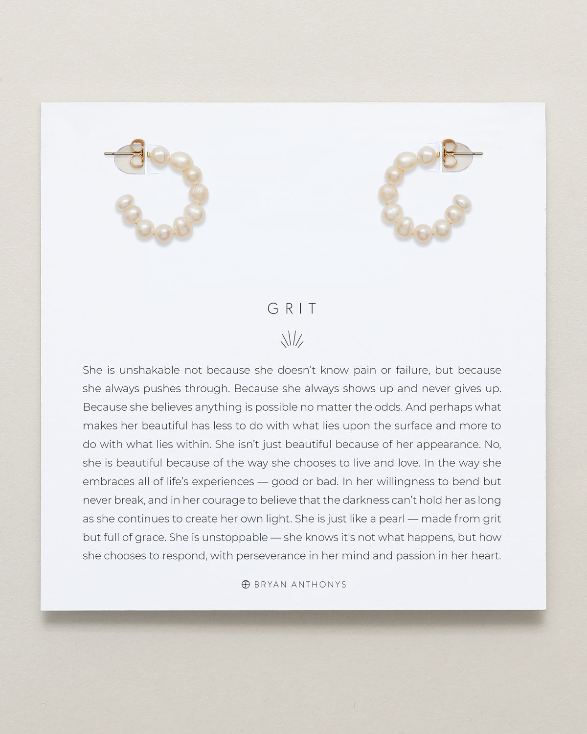  Bryan Anthonys Grit Seed Pearl Gold Mini Hoop Earrings On Card