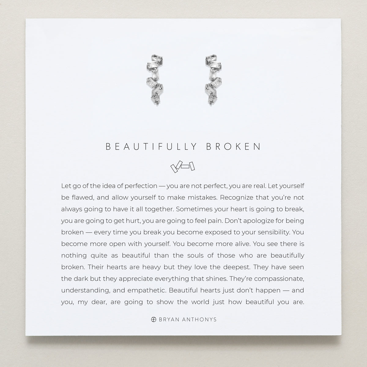 Bryan Anthonys Beautifully Broken Silver Hoop Earrings On Card