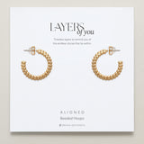 Bryan Anthonys Layers of You Gold Aligned Beaded Hoops On Card