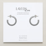 Bryan Anthonys Layers of You Silver Aligned Beaded Hoops On Card