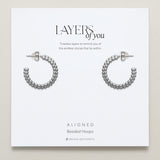 Bryan Anthonys Layers of You Silver Aligned Beaded Hoops On Card