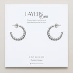 Bryan Anthonys Layers of You Silver Entwined Twisted Hoops On Card