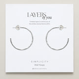 Bryan Anthonys Layers of You Silver Simplicity Midi Hoops On Card