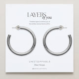Bryan Anthonys Layers of You Silver Unstoppable Maxi Hoops On Card