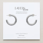 Bryan Anthonys Layers of You Silver Unstoppable Midi Hoops On Card
