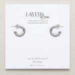 Bryan Anthonys Layers of You Silver Unstoppable Mini Hoops On Card