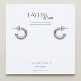 Bryan Anthonys Layers of You Silver Unstoppable Mini Hoops On Card
