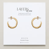 Bryan Anthonys Layers of You Gold Woven Braided Hoops On Card