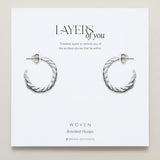Bryan Anthonys Layers of You Silver Woven Braided Hoops On Card