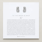 To the Moon and Back Hoop Earrings on card