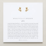 Bryan Anthonys Beautifully Broken Gold Stud Earrings On Card