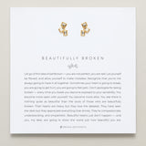 Bryan Anthonys Beautifully Broken Gold Stud Earrings On Card