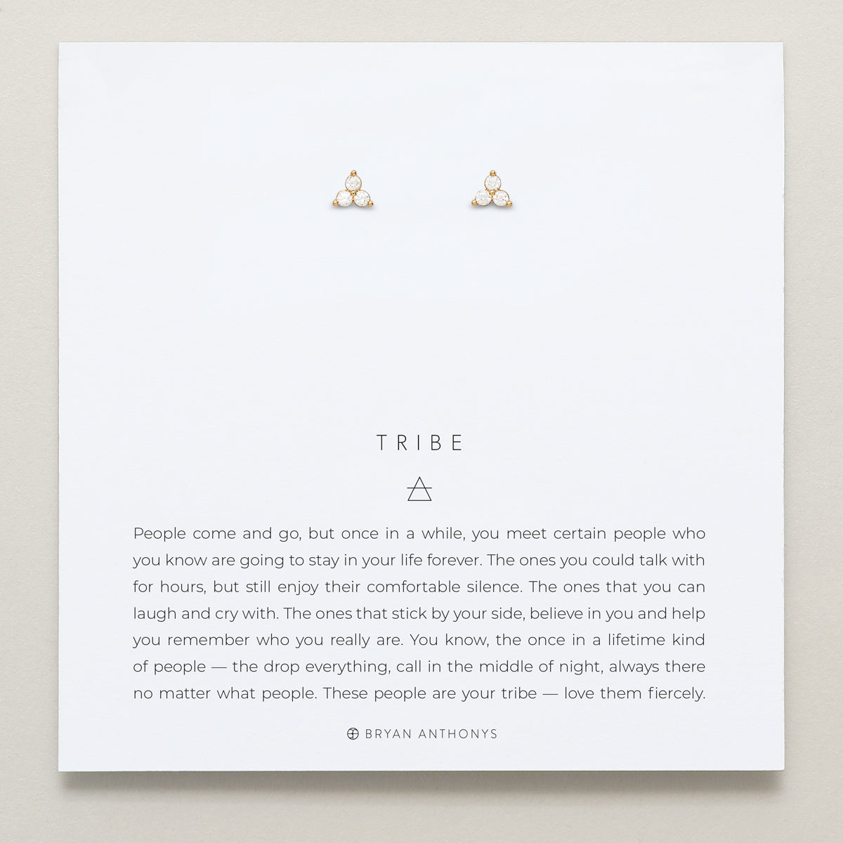 Bryan Anthonys Dainty Tribe Gold Stud Earrings On Card
