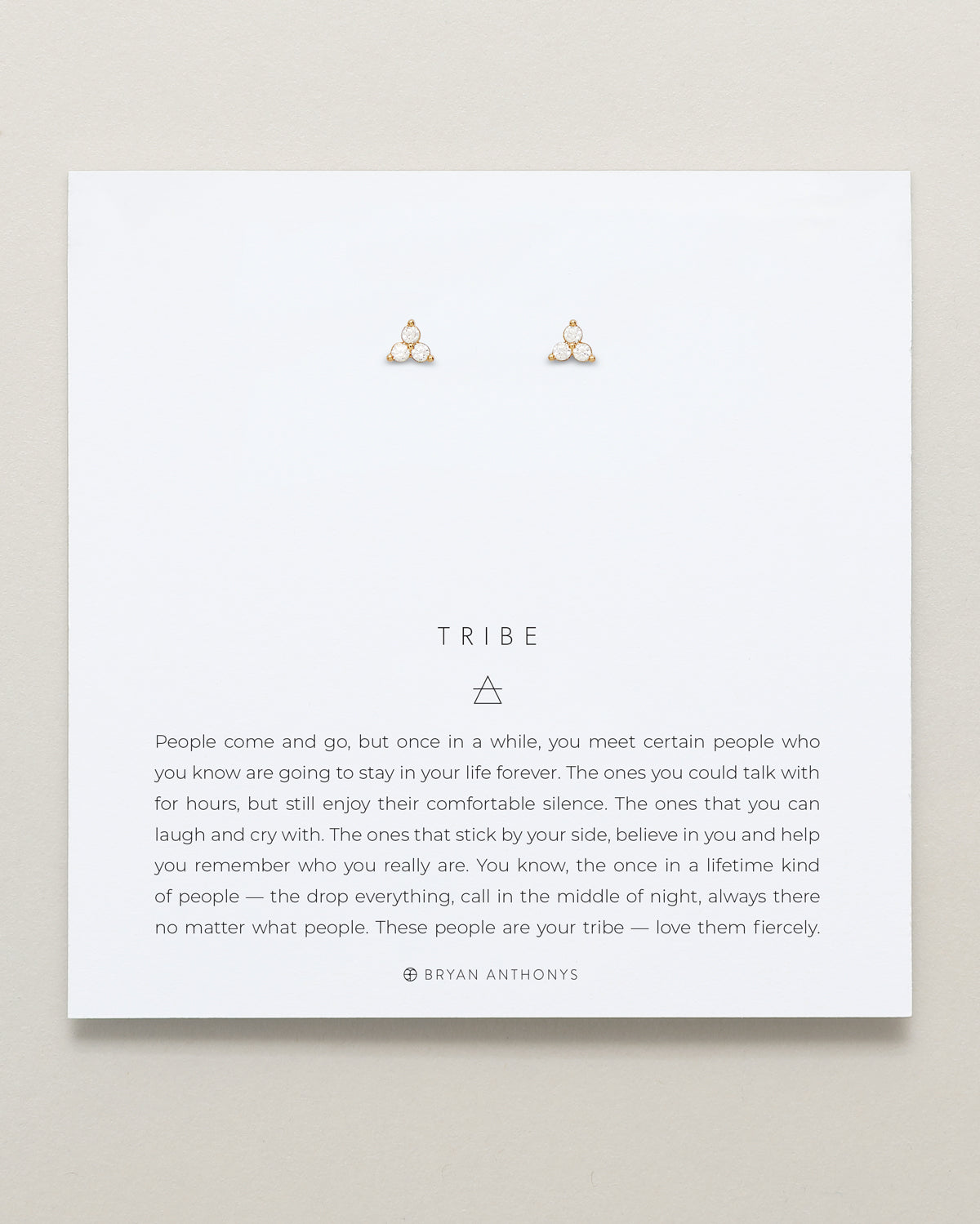 Bryan Anthonys Dainty Tribe Gold Stud Earrings On Card