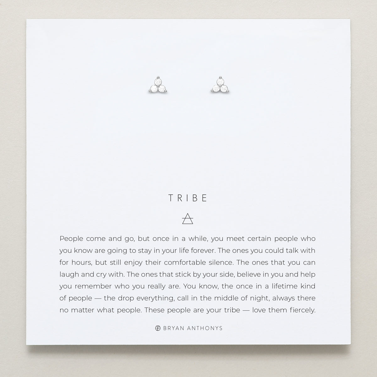 Bryan Anthonys Dainty Tribe Silver Stud Earrings On Card