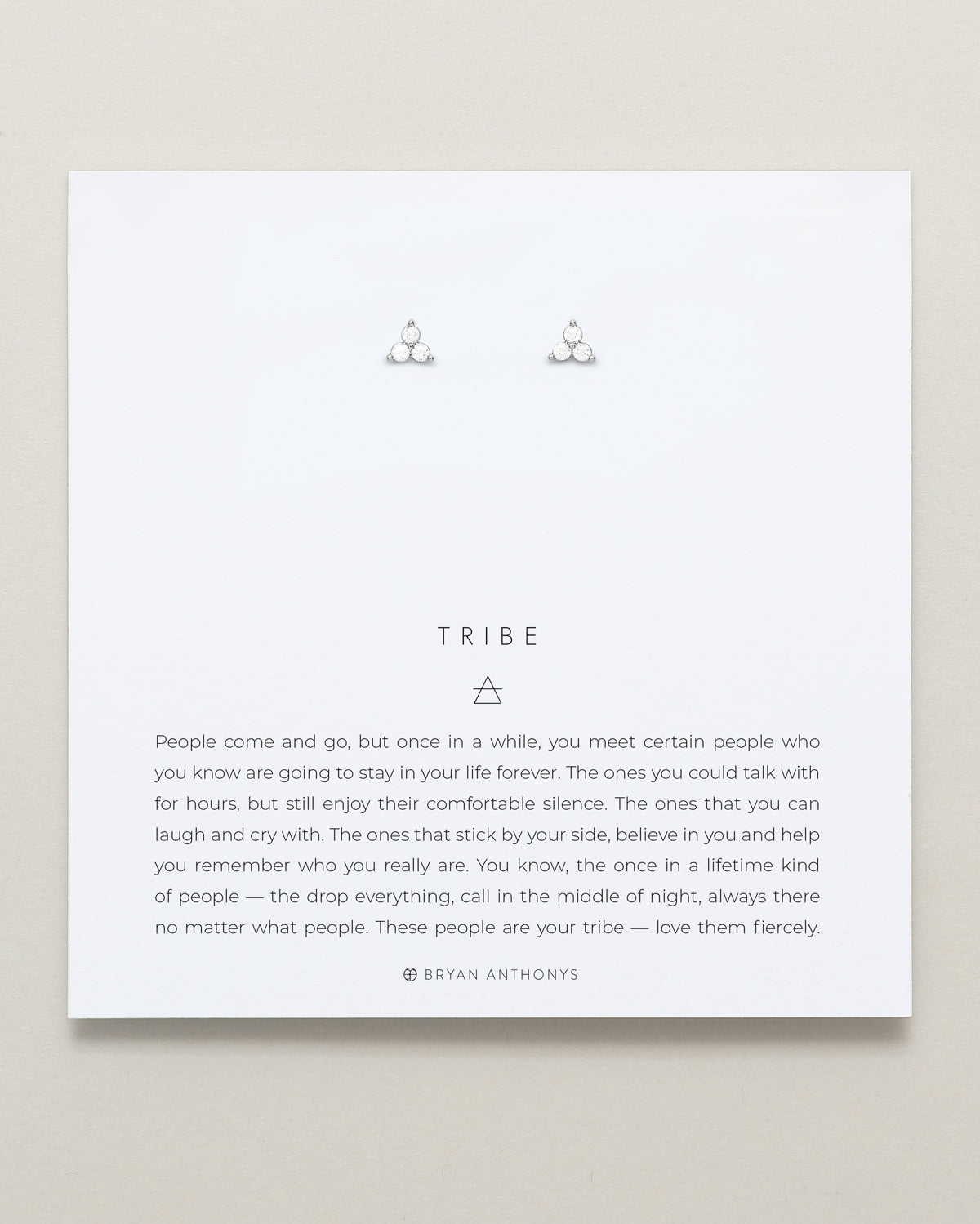 Bryan Anthonys Dainty Tribe Silver Stud Earrings On Card