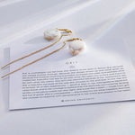 Grit Threader Earrings on card in 14k gold finish