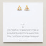 Bryan Anthonys Tribe Gold Earrings With Crystals On Card