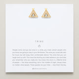 Bryan Anthonys Tribe Gold Earrings With Crystals On Card