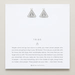 Bryan Anthonys Tribe Silver Earrings With Crystals On Card