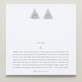 Bryan Anthonys Tribe Silver Earrings With Crystals On Card