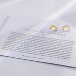 You Are My Sunshine Earrings on card