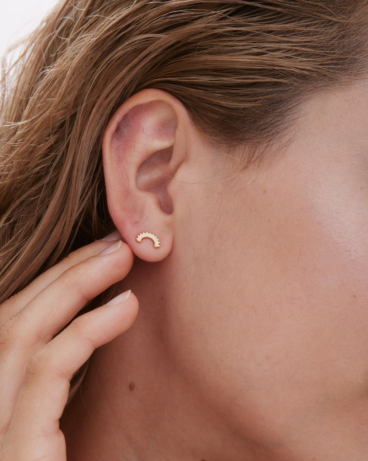 Bryan Anthonys You Are My Sunshine Gold Earring On Model