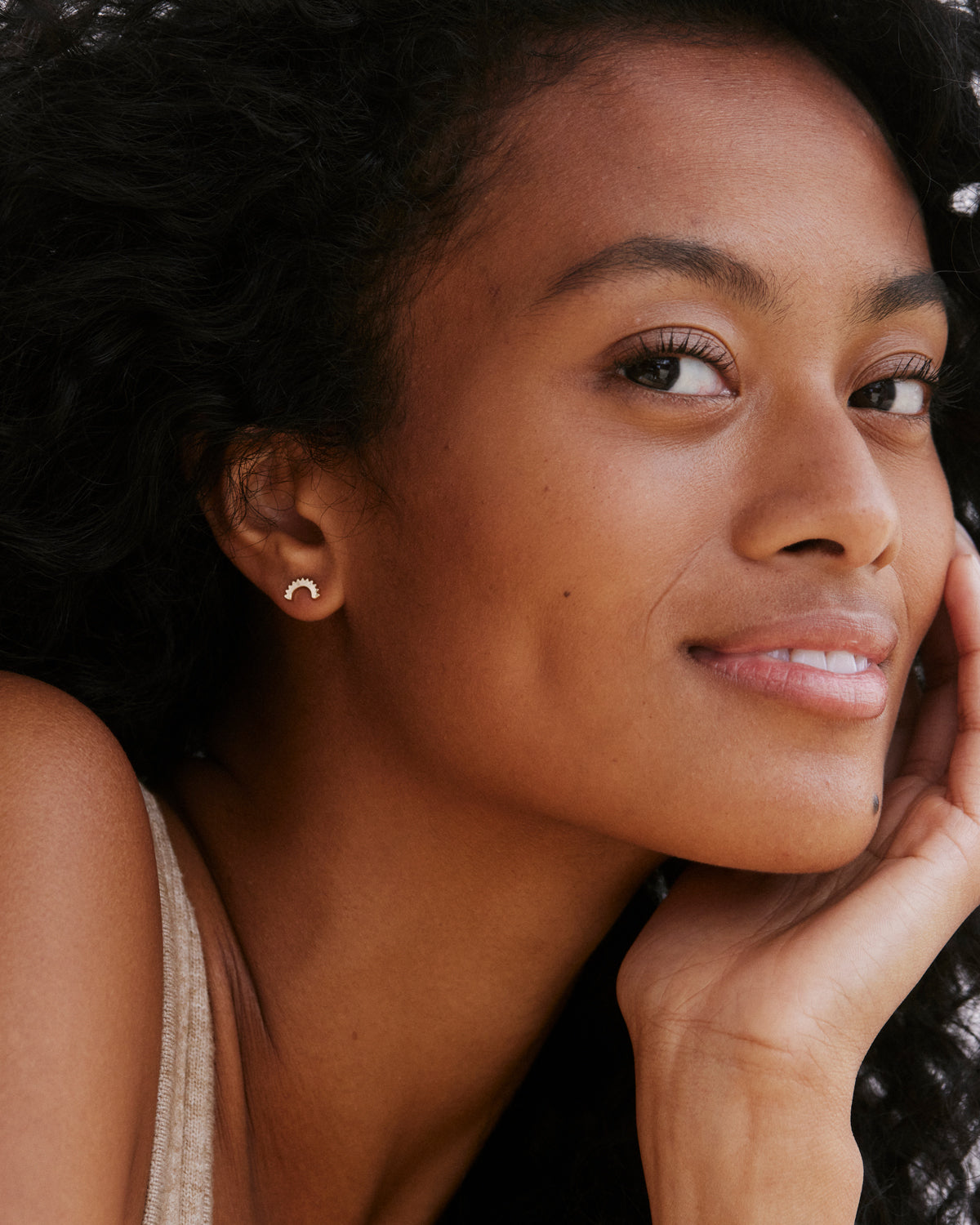 Bryan Anthonys You Are My Sunshine Gold Earring On Model