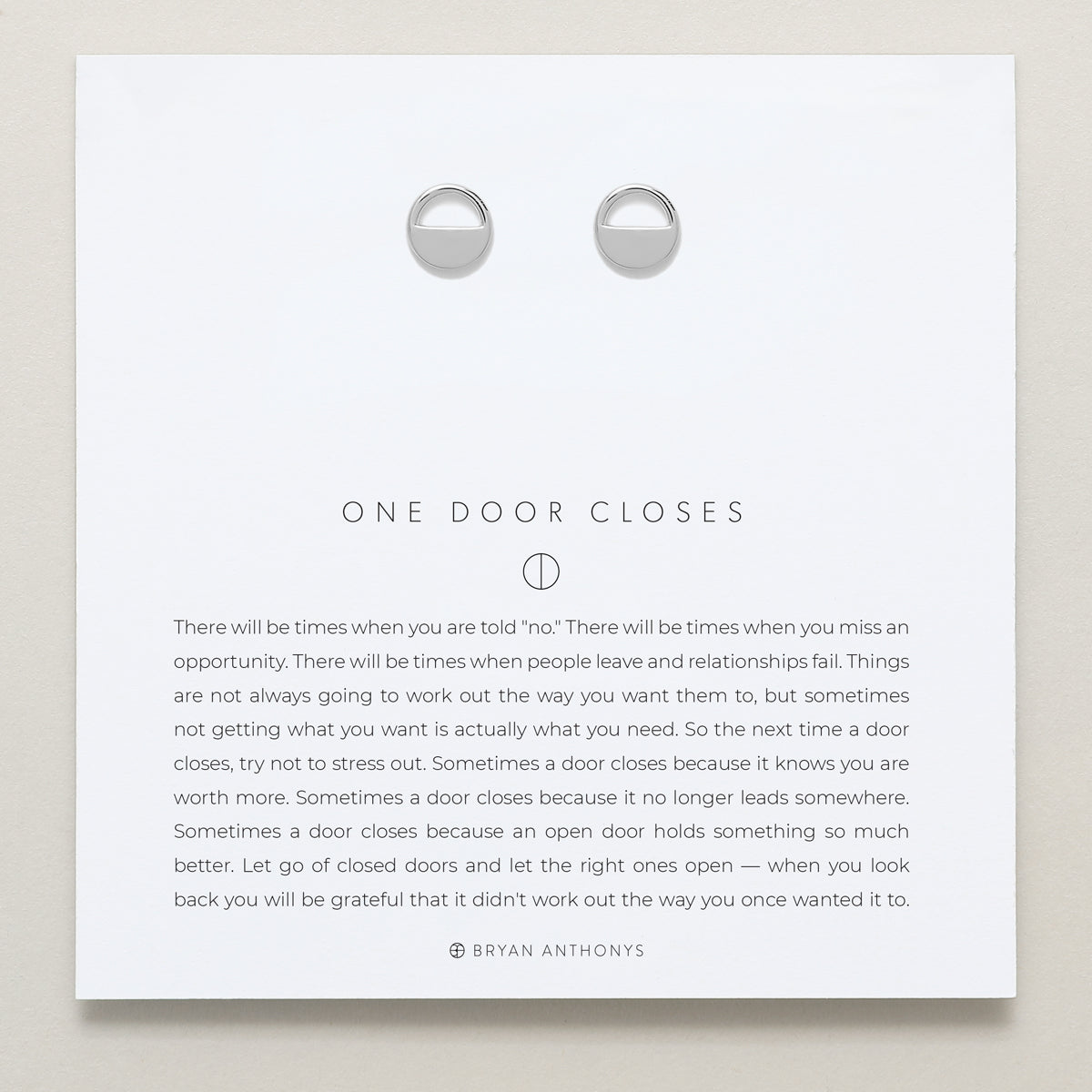 Bryan Anthonys One Door Closes Silver Earring On Card
