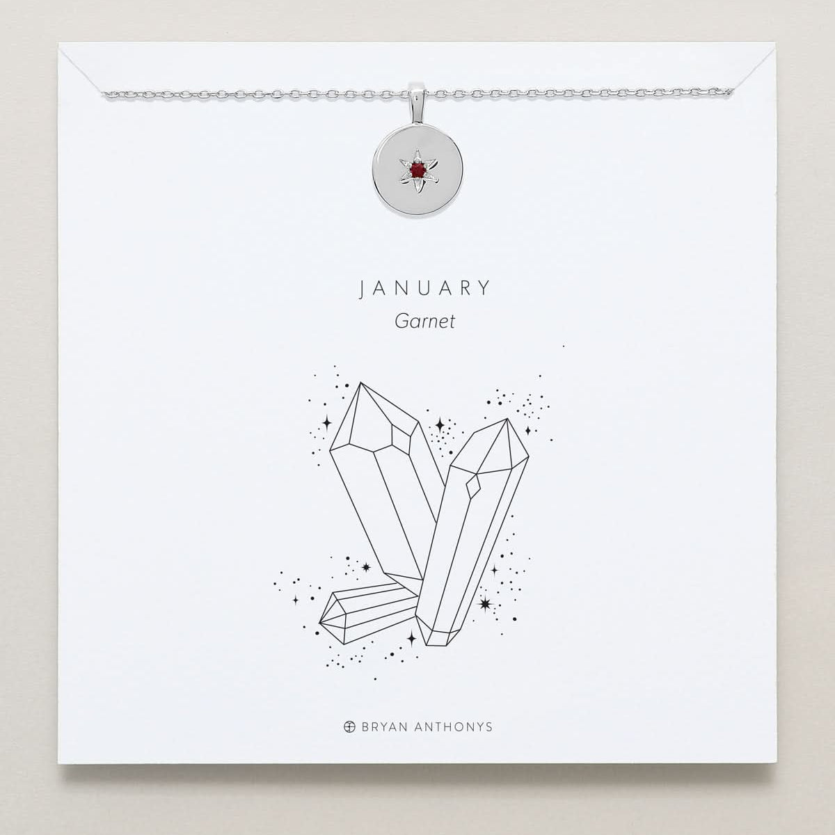 Birthstone Pendant Necklace on card