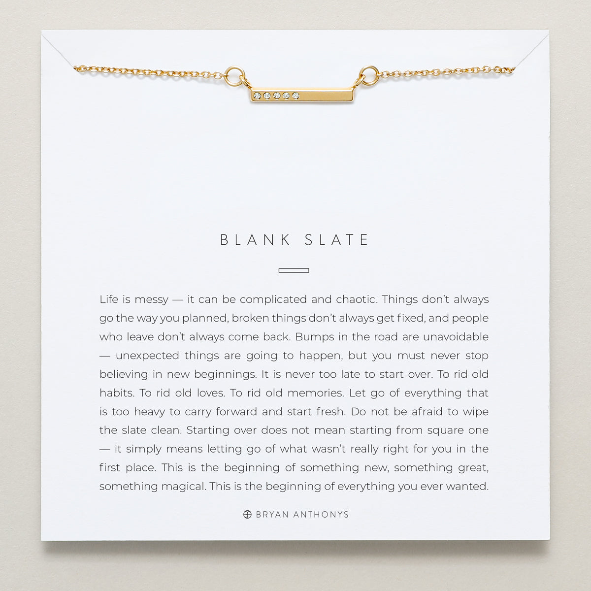 Bryan Anthonys dainty blank slate bar necklace 14k gold