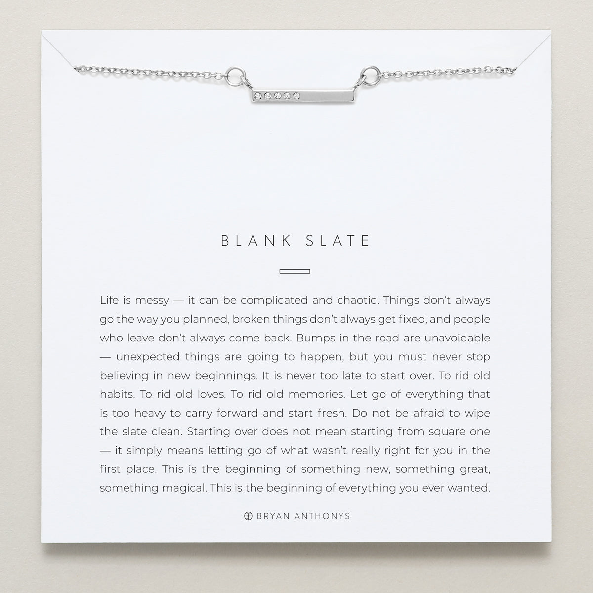 Bryan Anthonys dainty blank slate bar necklace silver
