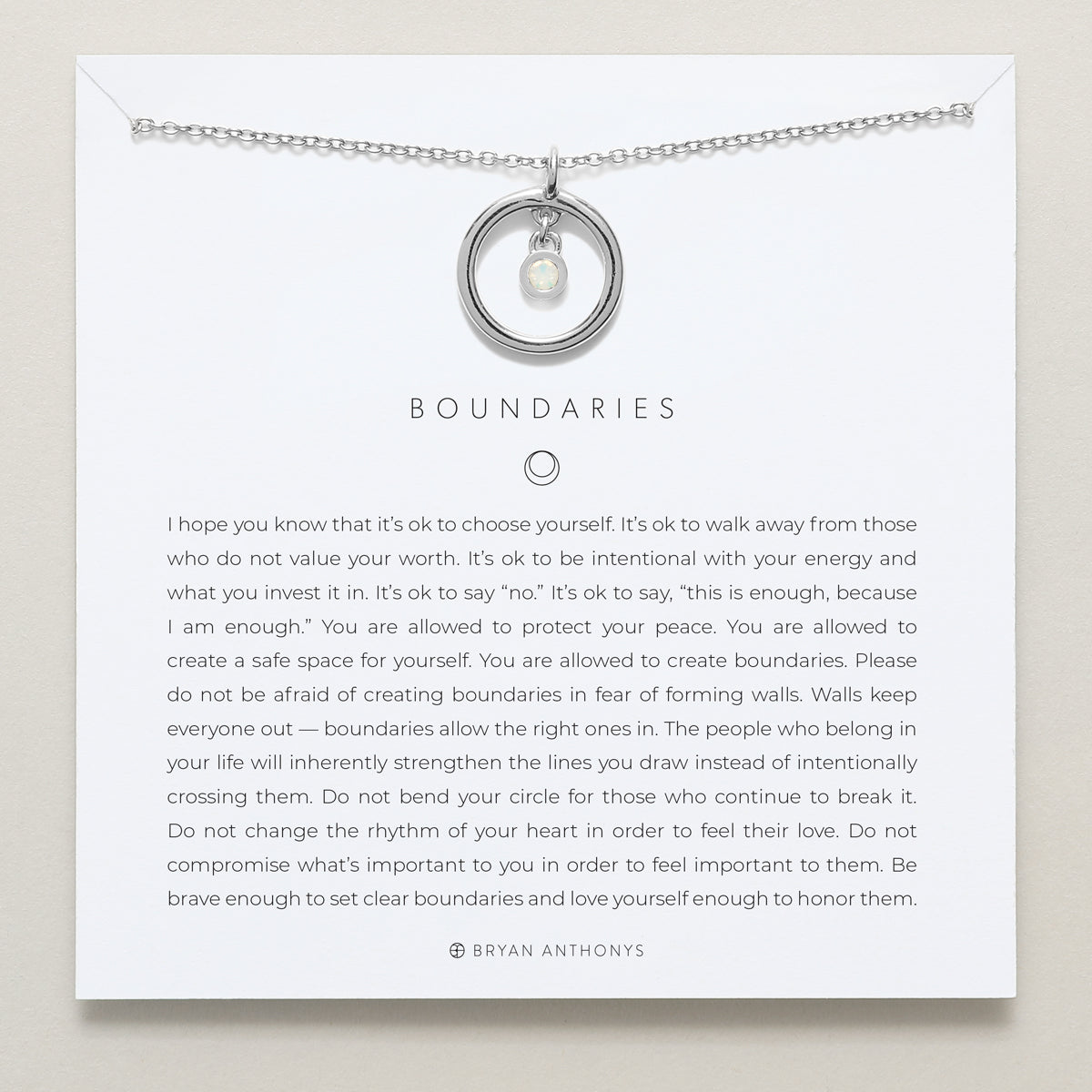 Bryan Anthonys dainty boundaries necklace silver white opal