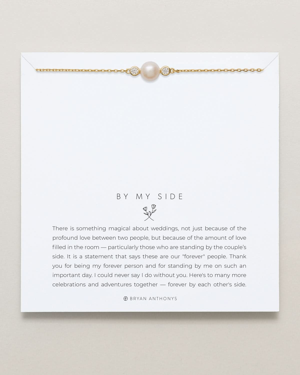 Bryan Anthonys By My Side Pearl Gold Necklace On Card