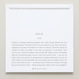 Bryan Anthonys Mom Silver Tennis Necklace On Card