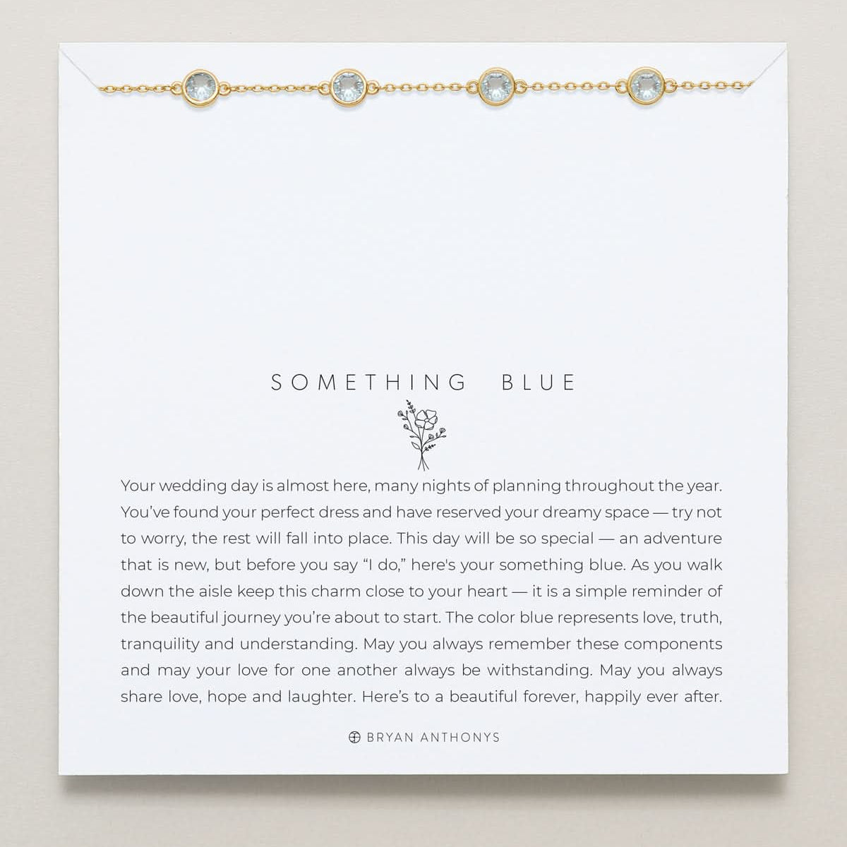 Bryan Anthonys Something Blue Gold Necklace On Card