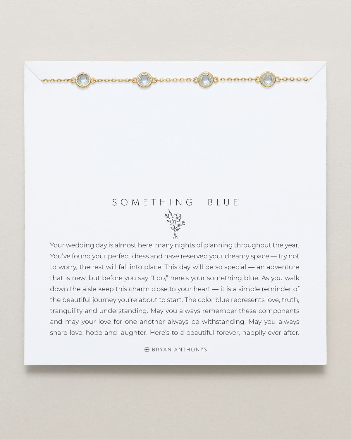 Bryan Anthonys Something Blue Gold Necklace On Card