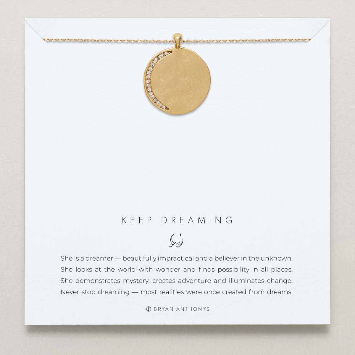 Keep Dreaming Necklace on card